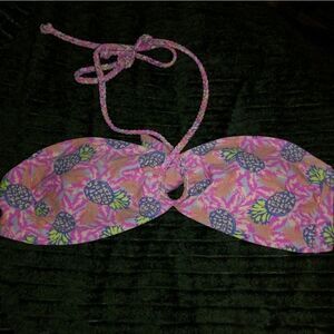 ⬇️⬇️⬇️Aerie Pineapple Bandeau Halter Swim Top